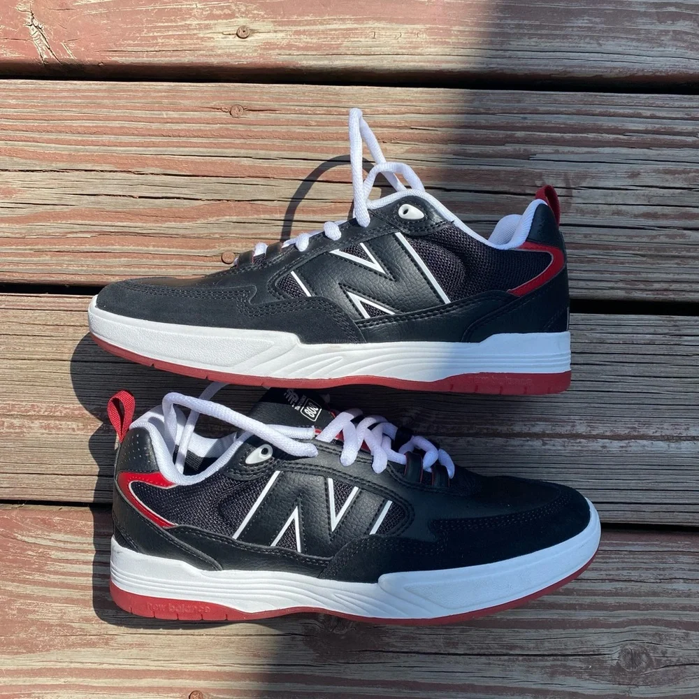 NWOT New Balance Skater Athletic Sneakers Black Red Size 8 1/2